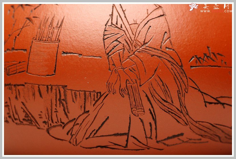 紫砂壶图片：有美共赏 琴韵书声 全手拙.意文旦 张听钢老师精品仕女 - 美壶网