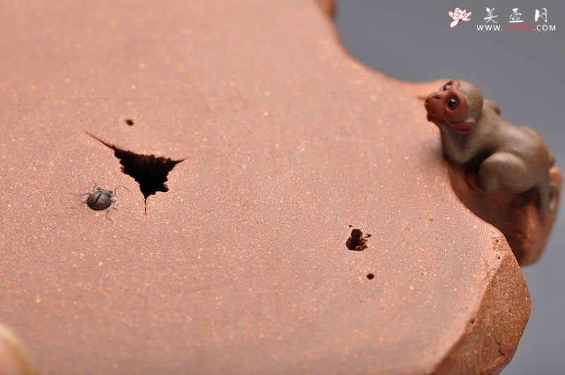 紫砂壶图片：刘景 猴子盖托 妙手雅玩 - 美壶网