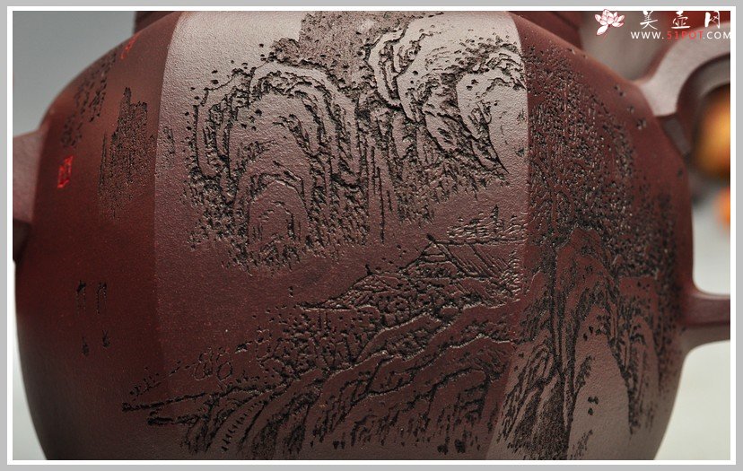 紫砂壶图片：李彦雄装饰通景 何卫枫经典 全手步步高登 实力强强联合 - 美壶网