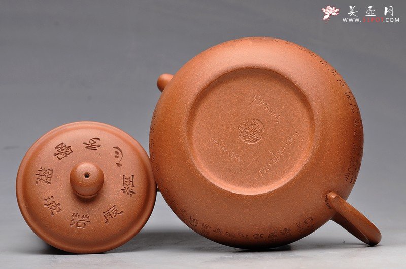 紫砂壶图片：大亨风格 静心 全手心经大扁古 - 美壶网