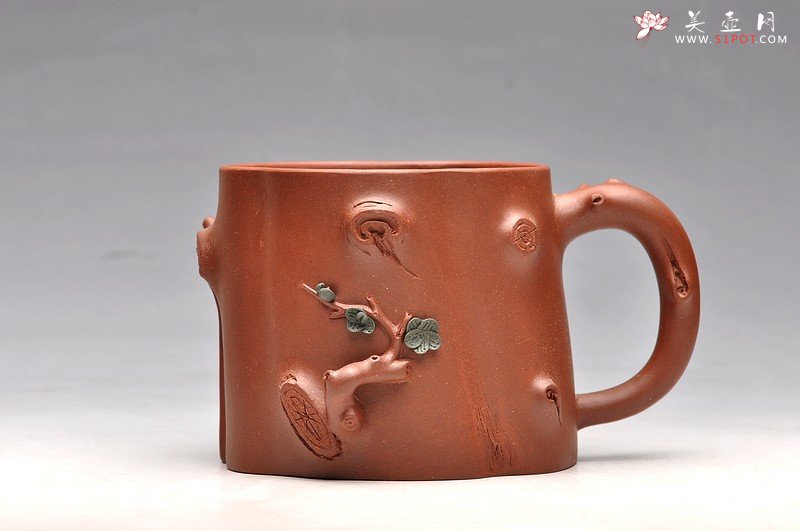 紫砂壶图片：一对高矮胖瘦绝配：） 清水泥和地槽青 全手梅花单杯  - 美壶网