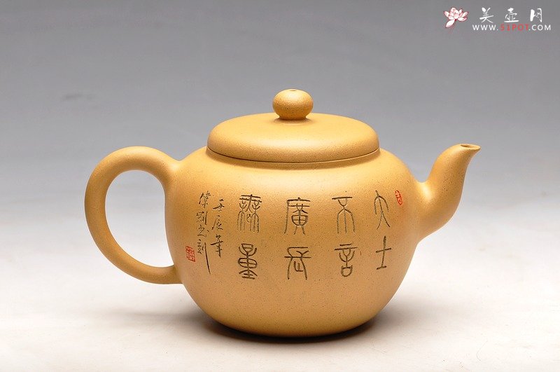 紫砂壶图片：线条流畅 灵动大品 福缘 布袋佛 - 美壶网