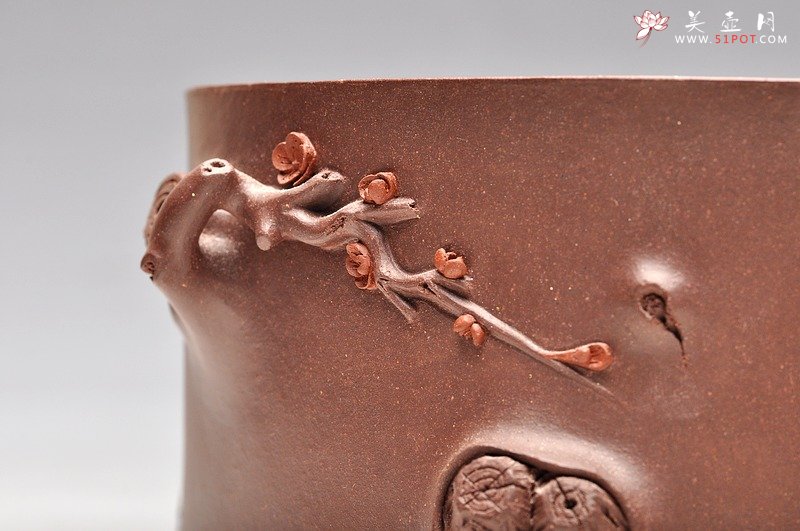 紫砂壶图片：优质全手工松梅情深水洗套组，推荐 - 美壶网