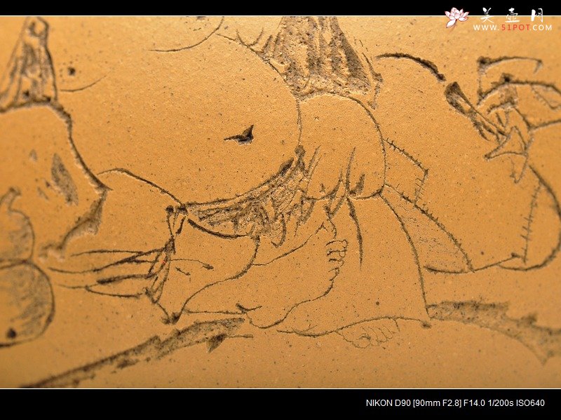 紫砂壶图片：线条流畅 灵动大品 福缘 布袋佛 - 美壶网