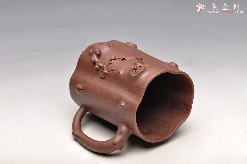 紫砂壶图片：一对高矮胖瘦绝配：） 清水泥和地槽青 全手梅花单杯  - 美壶网