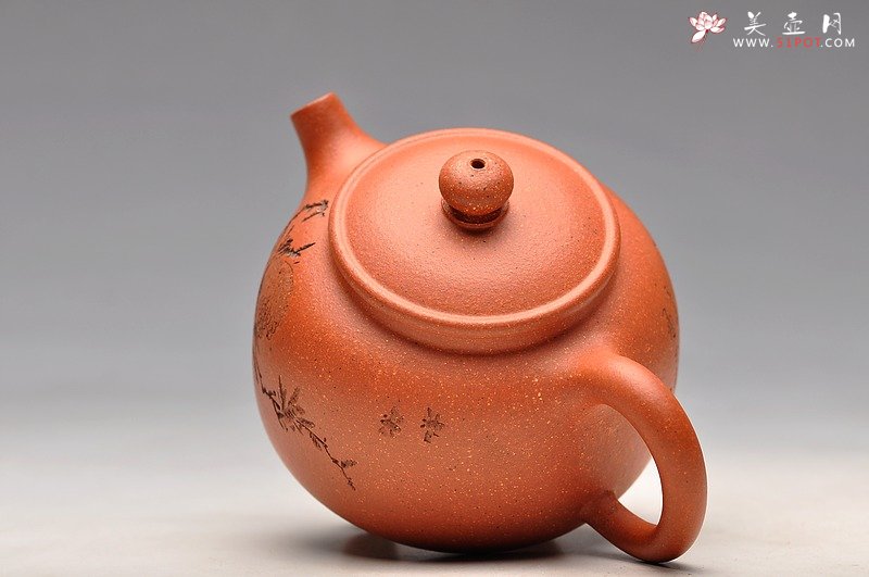 紫砂壶图片：实用小壶 降坡泥 石榴多子多福 春樱 - 美壶网