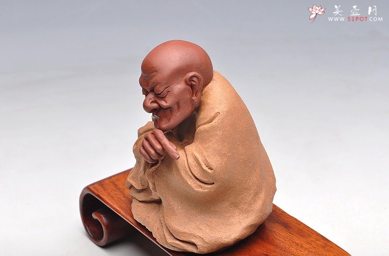 紫砂壶图片：精品学院派 问禅 手工雕塑 优质紫砂料子 仅1件 - 美壶网