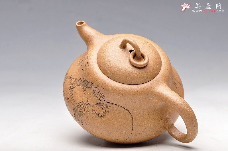 紫砂壶图片：优质段泥 漂亮优雅 矮葫芦 笑口常开 - 美壶网