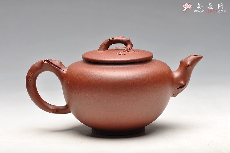 紫砂壶图片：清雅淡香 红皮龙 全手咏梅套组  - 美壶网