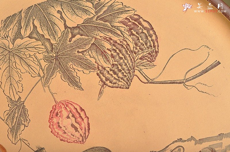 紫砂壶图片：工笔之风 细刻如丝  鼠趣挂盘 送礼佳品 40cm - 美壶网