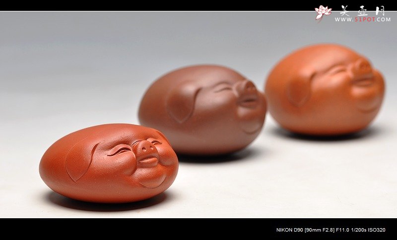 紫砂壶图片：扁福猪集锦~~ 漂亮可爱 憨 - 美壶网