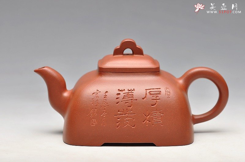 紫砂壶图片：强强联合 国工师陈宏林装饰  全手经典孤菱 珍藏精品 - 美壶网