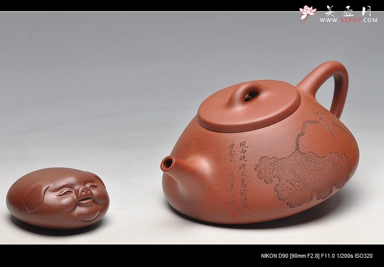 紫砂壶图片：峥峥其骨 味正耐品 挺拔俊雅 乃曲峰实力之作  全手子冶石瓢 - 美壶网