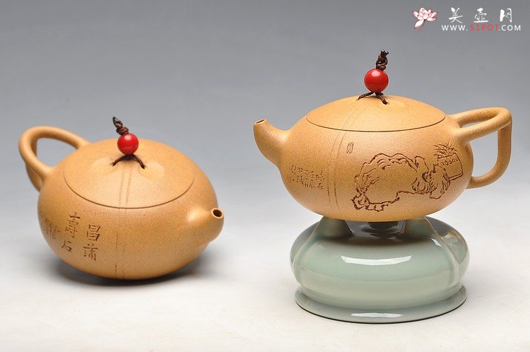 紫砂壶图片：摹玉成窑之味 深得其妙 妙不可言 全手东石逸品 - 美壶网