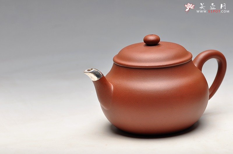 紫砂壶图片：包银全手鸣远梨式 风姿绰约 优质地槽青 - 美壶网