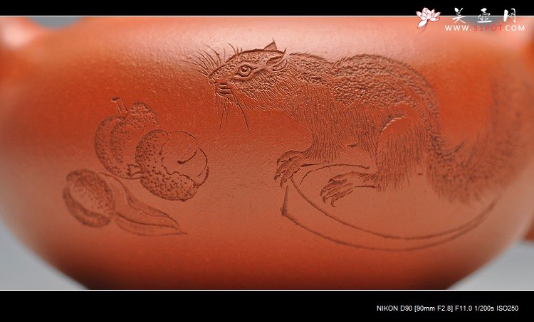 紫砂壶图片： 工笔风格 小红泥 柿圆 实用精品 绿茶 铁观音 - 美壶网