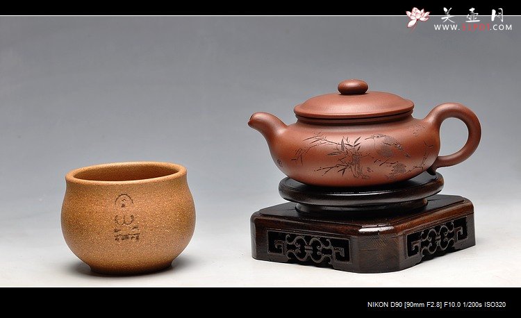 紫砂壶图片：坐佛造像 洗心~~  文雅清韵  缸杯 - 美壶网