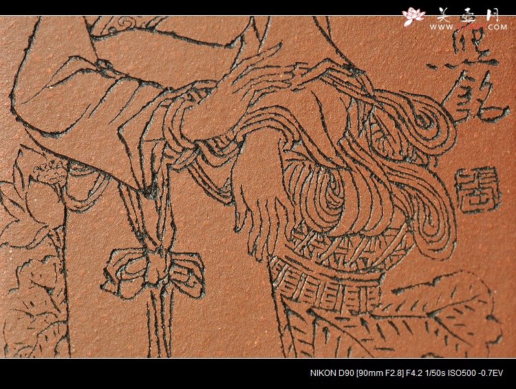 紫砂壶图片：张云熙之精品八方笔筒 四大美女 已收藏，只供欣赏 - 美壶网