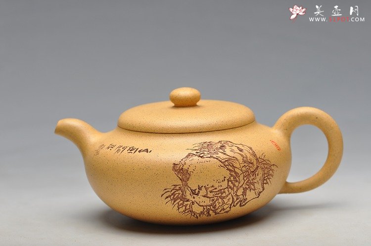 紫砂壶图片：淡雅得趣 实用佳品 鼓韵 - 美壶网