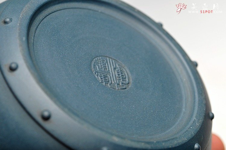 紫砂壶图片：厂壶 正品墨绿泥 八卦鼓  - 美壶网