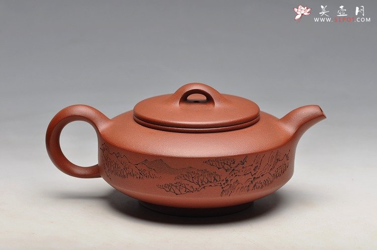 紫砂壶图片：优质底槽青 木言装饰 老味十足  线扁 - 美壶网