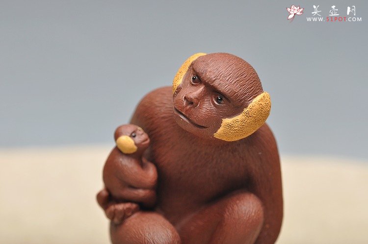 紫砂壶图片：母子情深 精品茶宠 - 美壶网