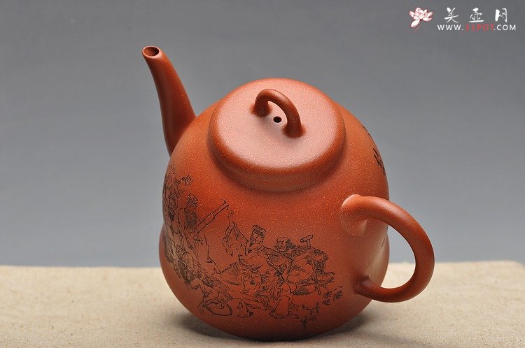 紫砂壶图片：气韵长啸  全手大神钟 逸品得趣 饮中八仙 - 美壶网