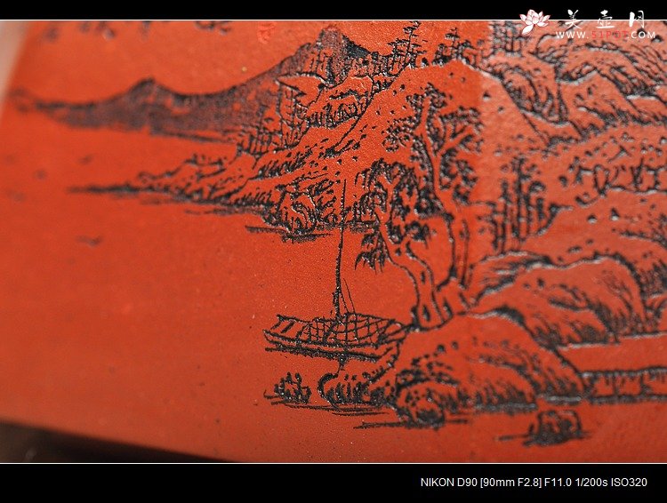 紫砂壶图片：山水怡情 全手工八方小水洗 - 美壶网