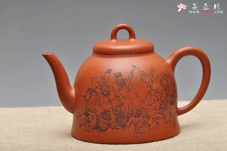 紫砂壶图片：气韵长啸  全手大神钟 逸品得趣 饮中八仙 - 美壶网