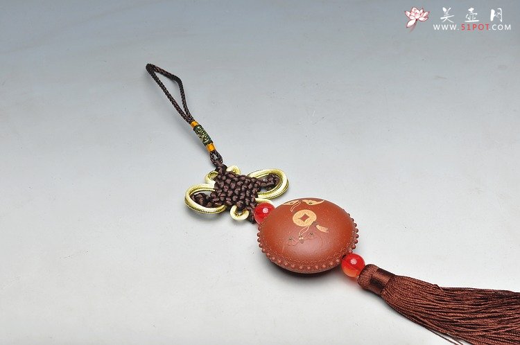 紫砂壶图片：美壶定制 原创泥绘精品紫砂车挂 把玩件 精致好玩 - 美壶网