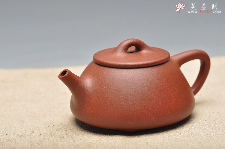 紫砂壶图片：质朴简单 素雅典范 平盖石瓢 - 美壶网