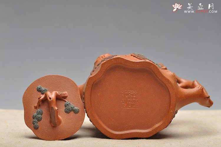 紫砂壶图片：挺拔俊秀 生机盎然 全手精品 青松套组 - 美壶网