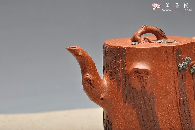 紫砂壶图片：挺拔俊秀 生机盎然 全手精品 青松套组 - 美壶网