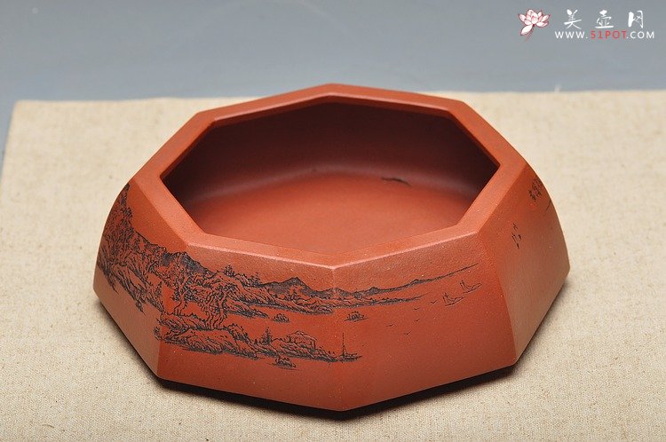 紫砂壶图片：山水怡情 全手工八方小水洗 - 美壶网