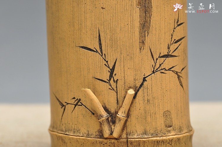 紫砂壶图片：淸韵 全手竹节笔筒  张听刚装饰 耐品雅趣 3式 - 美壶网