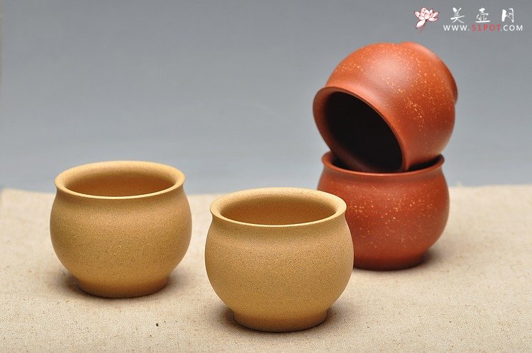 紫砂壶图片：优质朱泥调砂 芝麻段 最全 精品品茗杯 - 美壶网