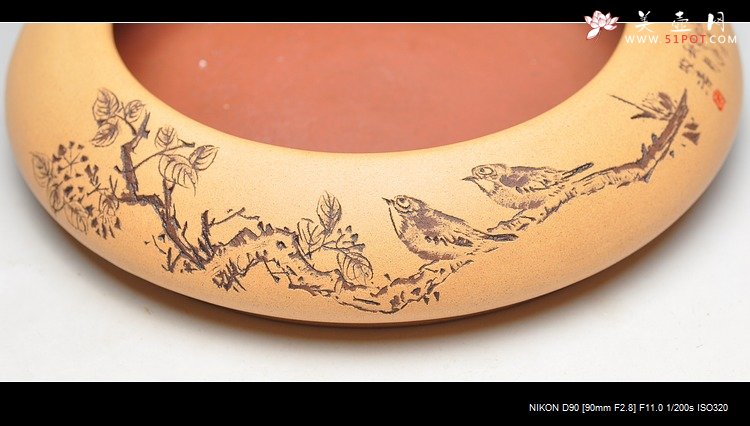 紫砂壶图片：文房雅玩 清雅老味 笔洗 - 美壶网