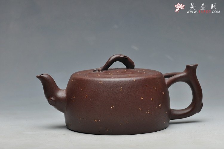 紫砂壶图片：原创作品 舒展淡雅  全手花好月圆 - 美壶网