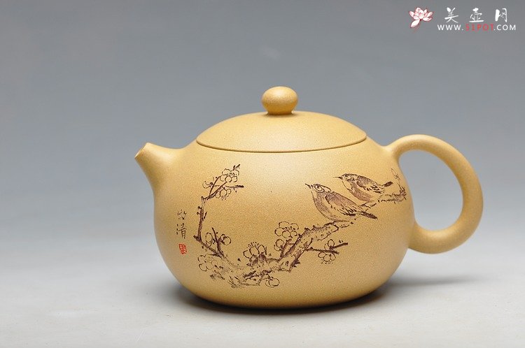 紫砂壶图片：本山绿 饱满可趣 经典西施 - 美壶网