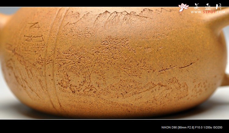 紫砂壶图片：摹玉成窑之味 深得其妙 李彦雄装饰 全手东石逸品 曲峰原创 - 美壶网