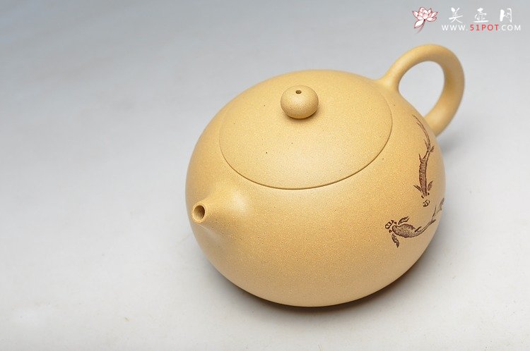 紫砂壶图片：本山绿 饱满可趣 经典西施 - 美壶网