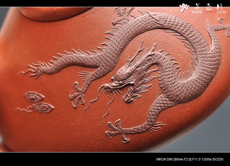 紫砂壶图片：骨肉均挺  塑龙 全手子冶石瓢 - 美壶网