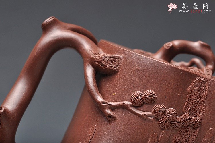 紫砂壶图片：挺拔高俊 古雅拙朴 全手精品青松套组2 - 美壶网