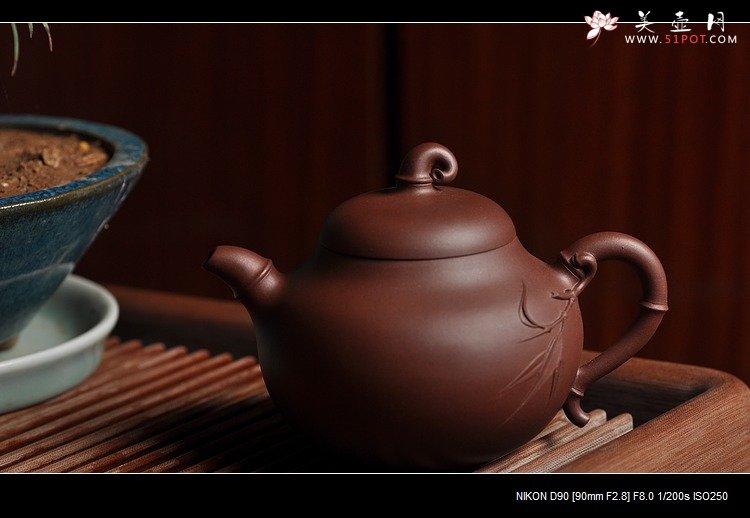 紫砂壶图片：原创作品  吉竹 灵巧清韵 线条流畅 - 美壶网