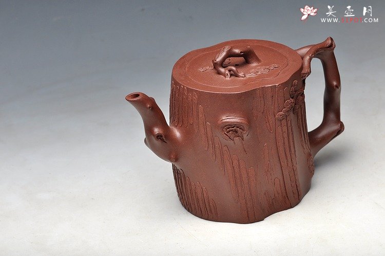 紫砂壶图片：挺拔高俊 古雅拙朴 全手精品青松套组2 - 美壶网