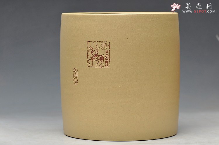 紫砂壶图片：李白诗词 瓦当笔筒 十年磨一剑 - 美壶网