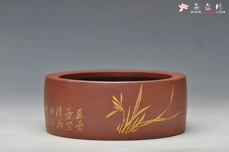 紫砂壶图片：文房雅器 笔洗 全手 金石味道 - 美壶网