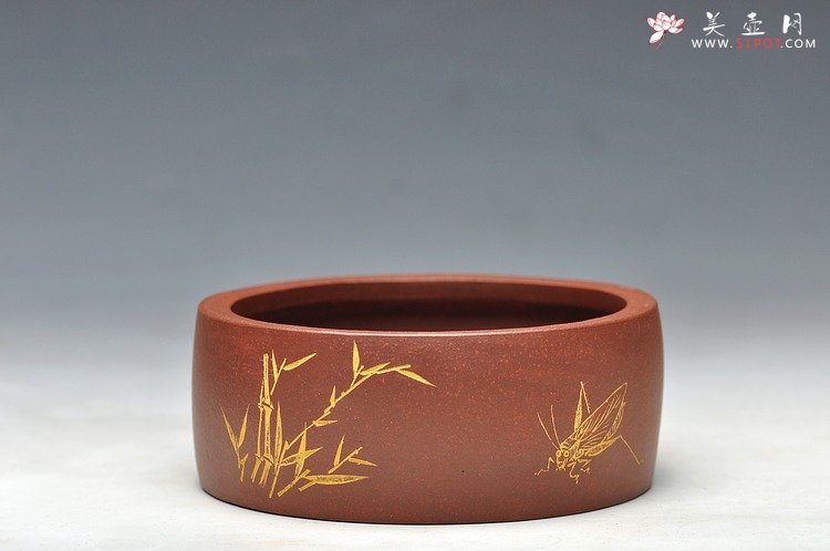 紫砂壶图片：文房雅器 笔洗 全手 金石味道 - 美壶网