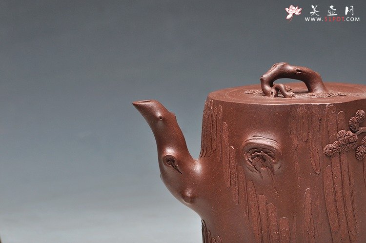 紫砂壶图片：挺拔高俊 古雅拙朴 全手精品青松套组2 - 美壶网