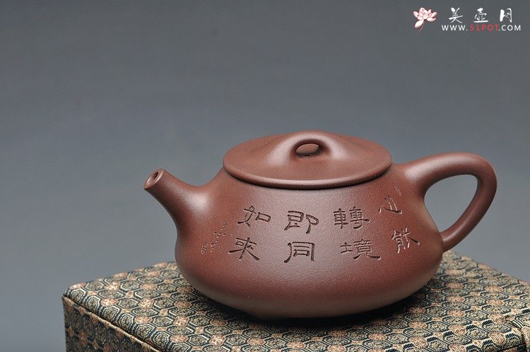 紫砂壶图片：墨生装饰 全手中石瓢 许国卫代表器形 - 美壶网